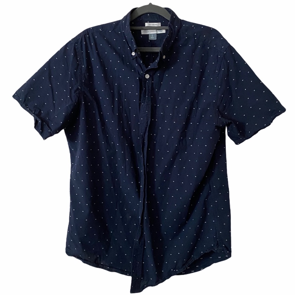 Old Navy Slim Fit Navy Short Sleeve Button Down